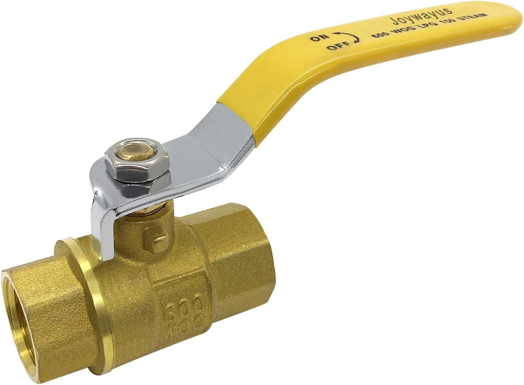Joywayus Brass Ball Valve 1/2" NPT Female x 1/2" NPT Female Thread Shut Off Valve Pipe Fittings