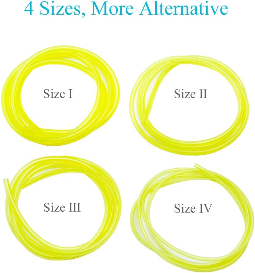 HOODELL 4 Sizes Premium Petrol Fuel Line, 4 Feet Long Hose for Poulan, Craftman, Chainsaw, String Trimmer and Blower