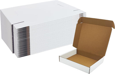 White Shipping Boxes 11x9x2 Inch 28 Pack, Corrugated Cardboard Mailers