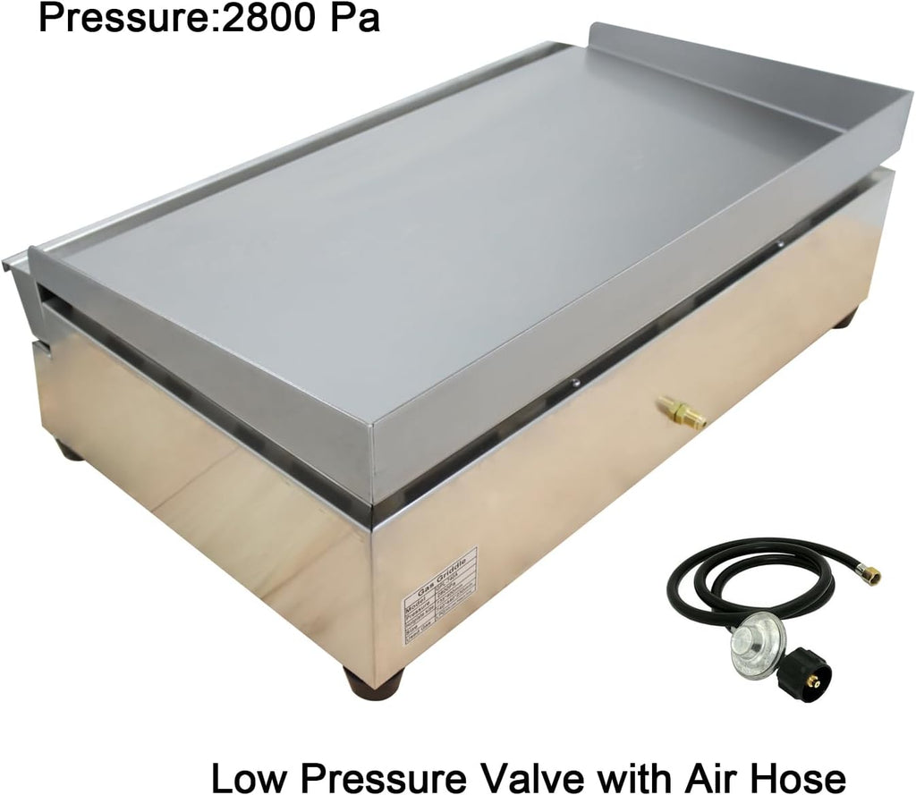 Commercial Countertop Griddle 2800Pa LPG Gas Grill Griddle