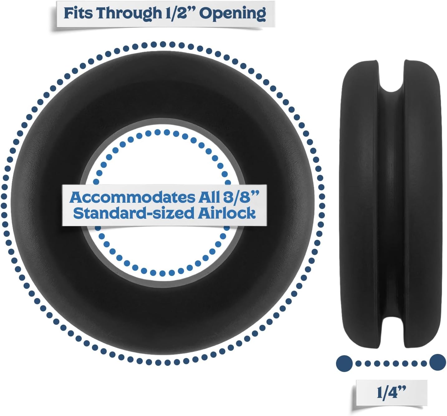Airlock Fermentation Replacement Grommets for Fermenter Lid – 20 Pack Grommet Fits 1/2 Inch Hole, For Standard 3/8 in