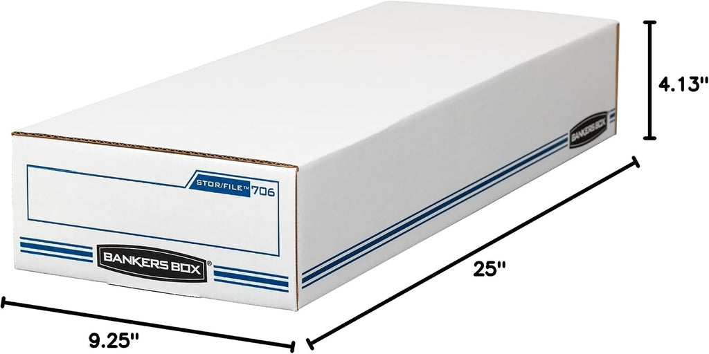 12-Pack Check and Form Storage Box, Flip-Top Lid, 24" x 9" x 4"