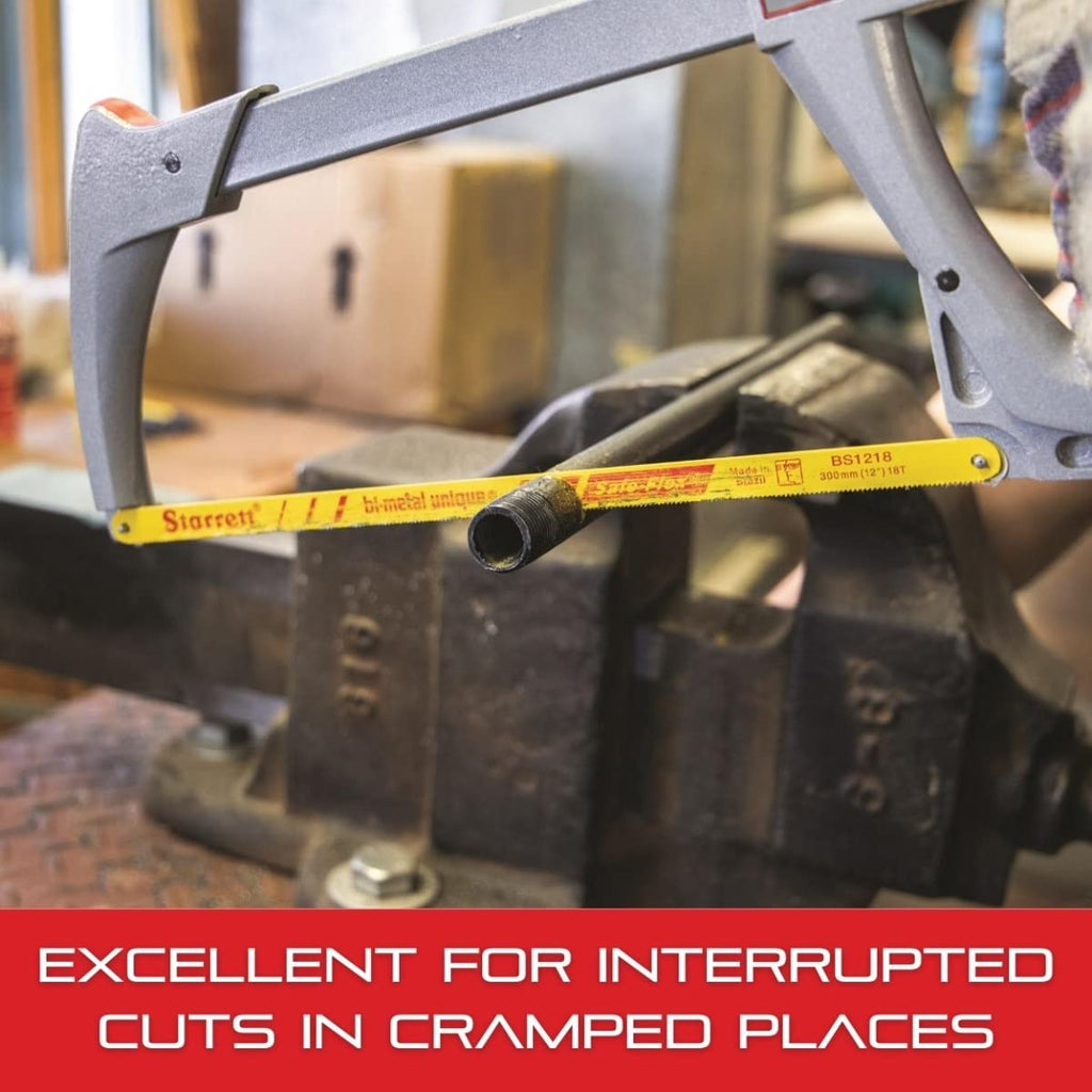 Starrett Hacksaw Blade, 12" Length, 1/2" Width, 0.024" Thickness, 2-Pack