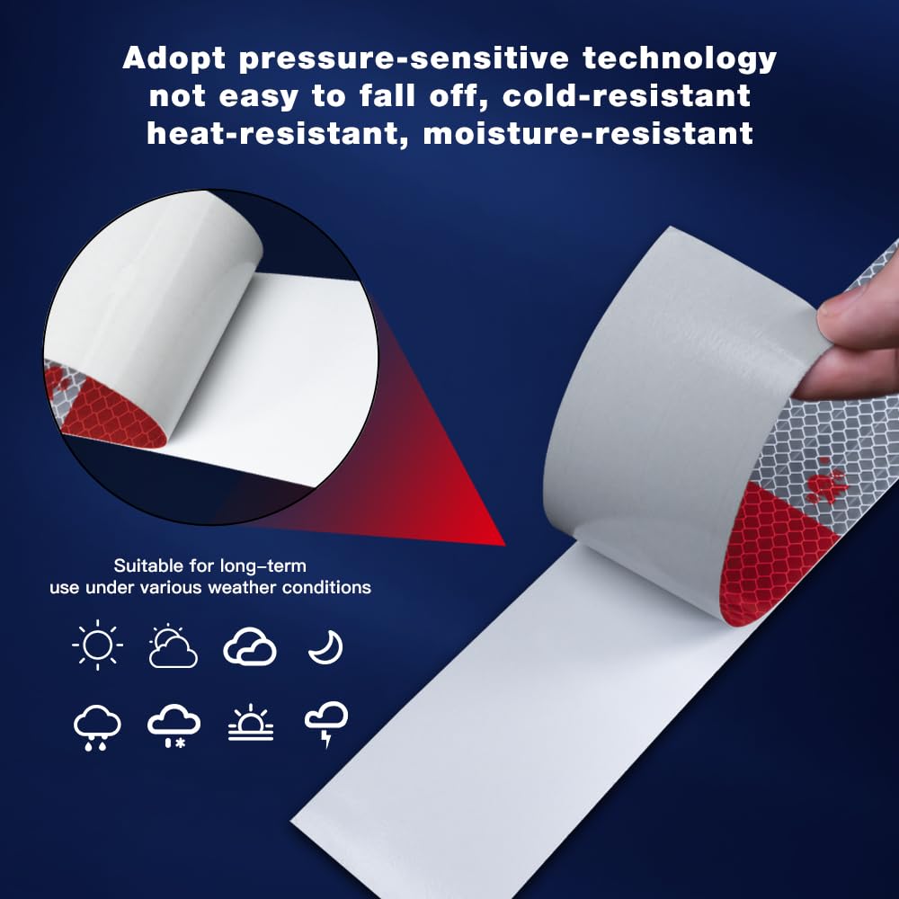Reflective Tape 2" × 12" 20 Pack Red/White Trailer Reflector