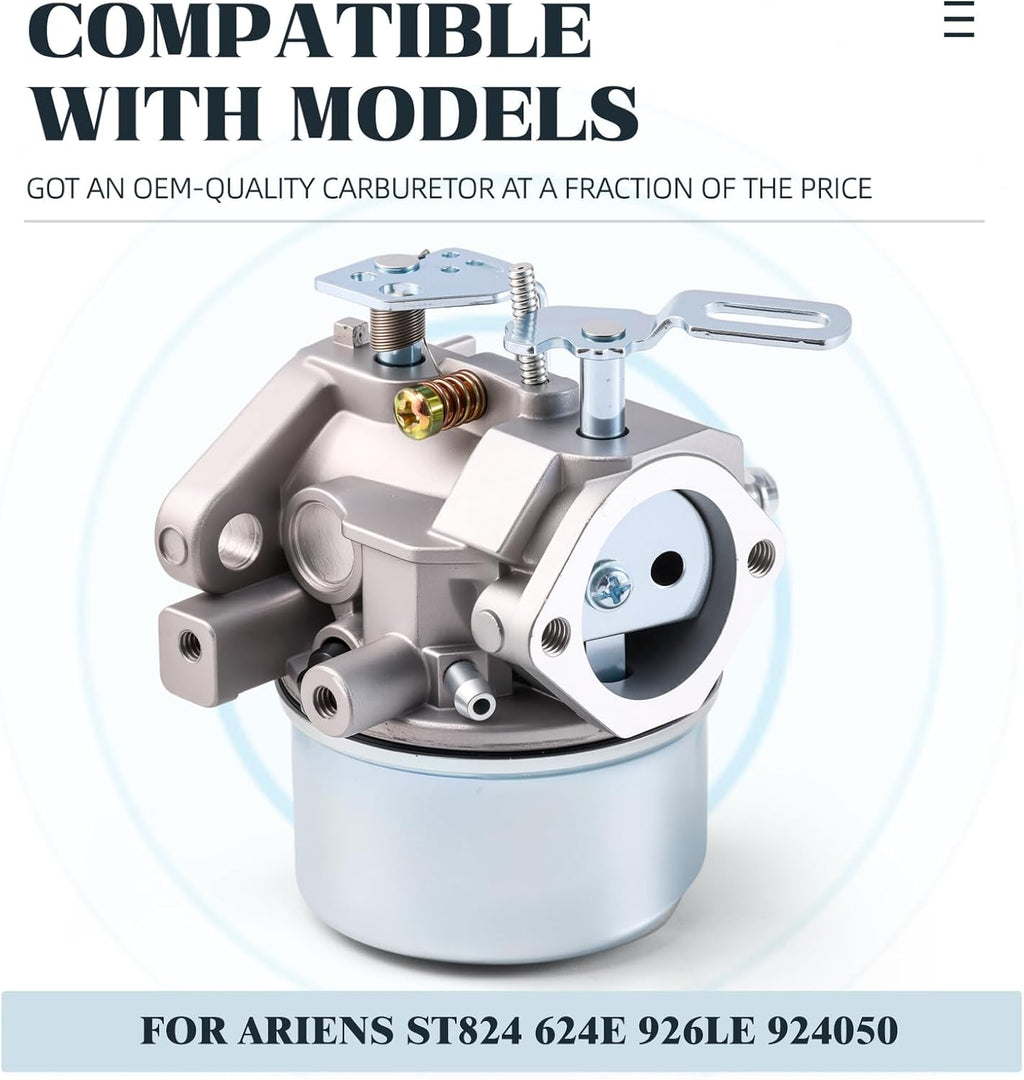 Carburetor Compatible with Ariens ST824 624E 926LE 924050 932039 ST1032 920001 932015 932101 ST1028 11528LE 924082 924086 924116 926001 926002 924073 932105 932042 10HP 26" 28" Snow Blower Carb