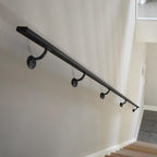 6 Pack Matte Black Hand Rail Bracket Heavy Duty Hardware for Stairways, Home or Office Stair Support Handrail Brackets