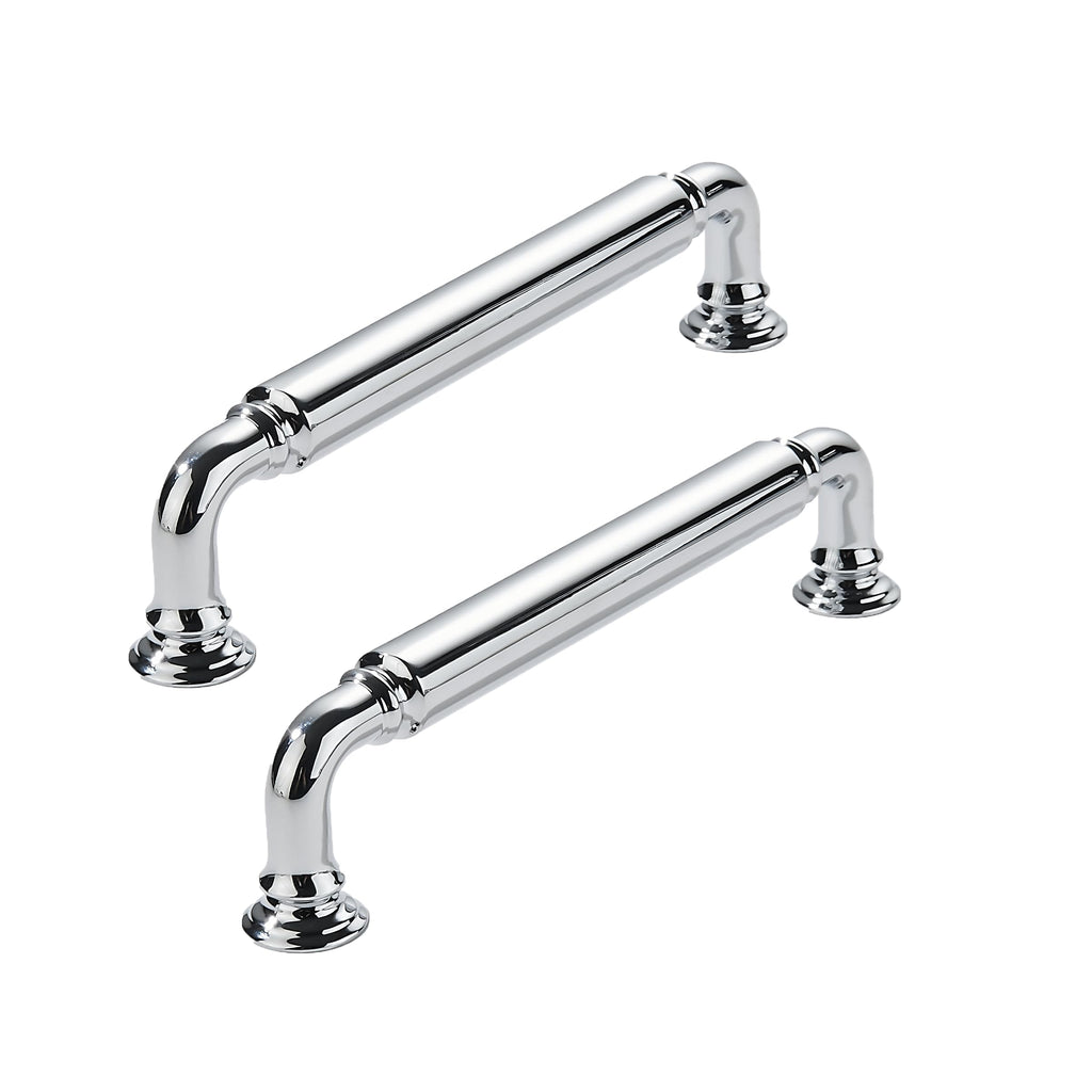 10 Pack 5 Inch Hole Center Vibrant Polished Chrome Cabinet pulls Heavy-Duty Solid Cabinet Handle Hardware Suitable