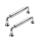 10 Pack 5 Inch Hole Center Vibrant Polished Chrome Cabinet pulls Heavy-Duty Solid Cabinet Handle Hardware Suitable