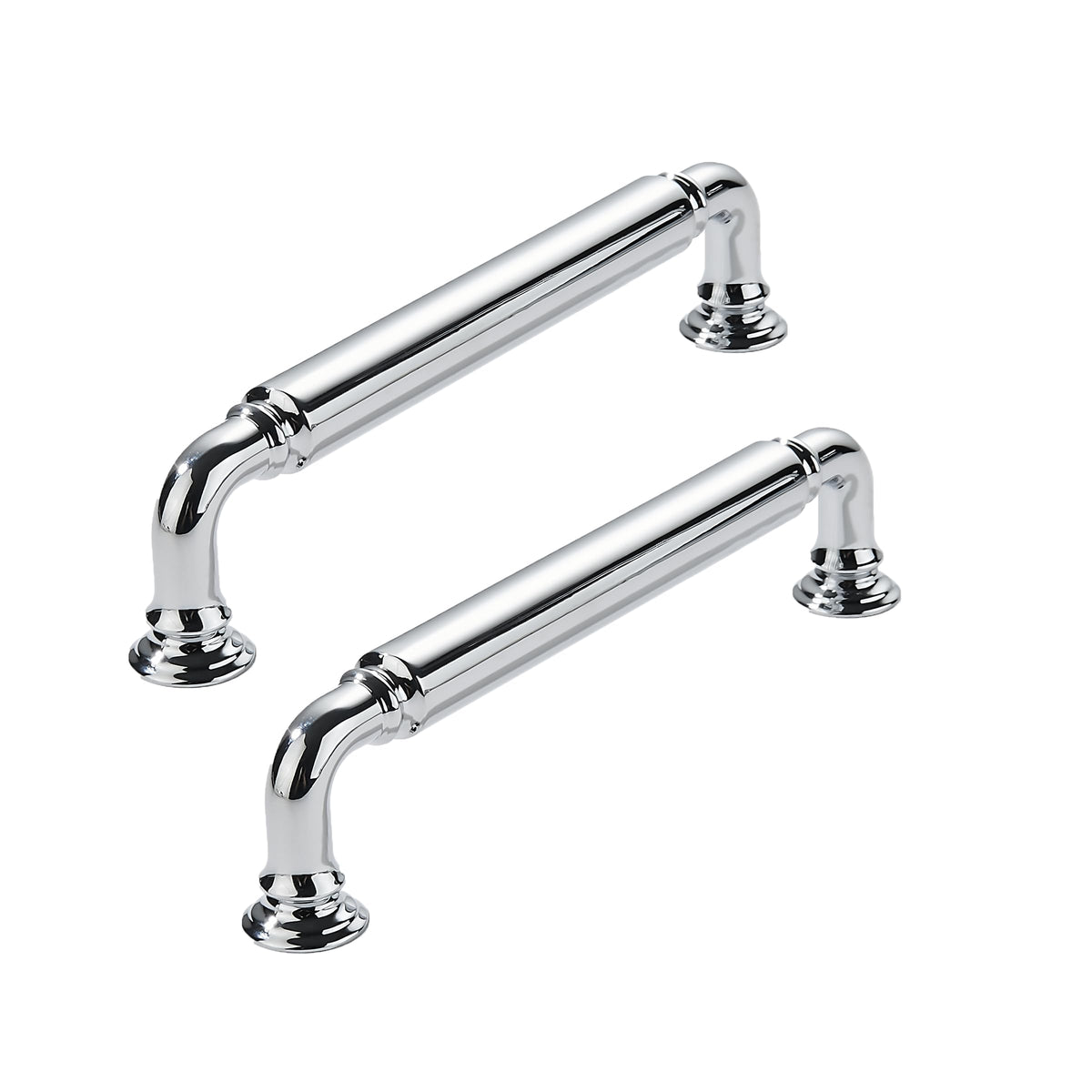 10 Pack 5 Inch Hole Center Vibrant Polished Chrome Cabinet pulls Heavy-Duty Solid Cabinet Handle Hardware Suitable