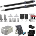 C01-L Solar Gate Openers with Batteries & Solar Panel for Dual Swing Gate Up to 14ft Long or 440lb Per Arm, Automatic