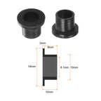 HARFINGTON 12pcs Flanged Sleeve Bearings 8.1mm Bore 10mm OD 10mm Length Nylon Bushings for Shaft, Black