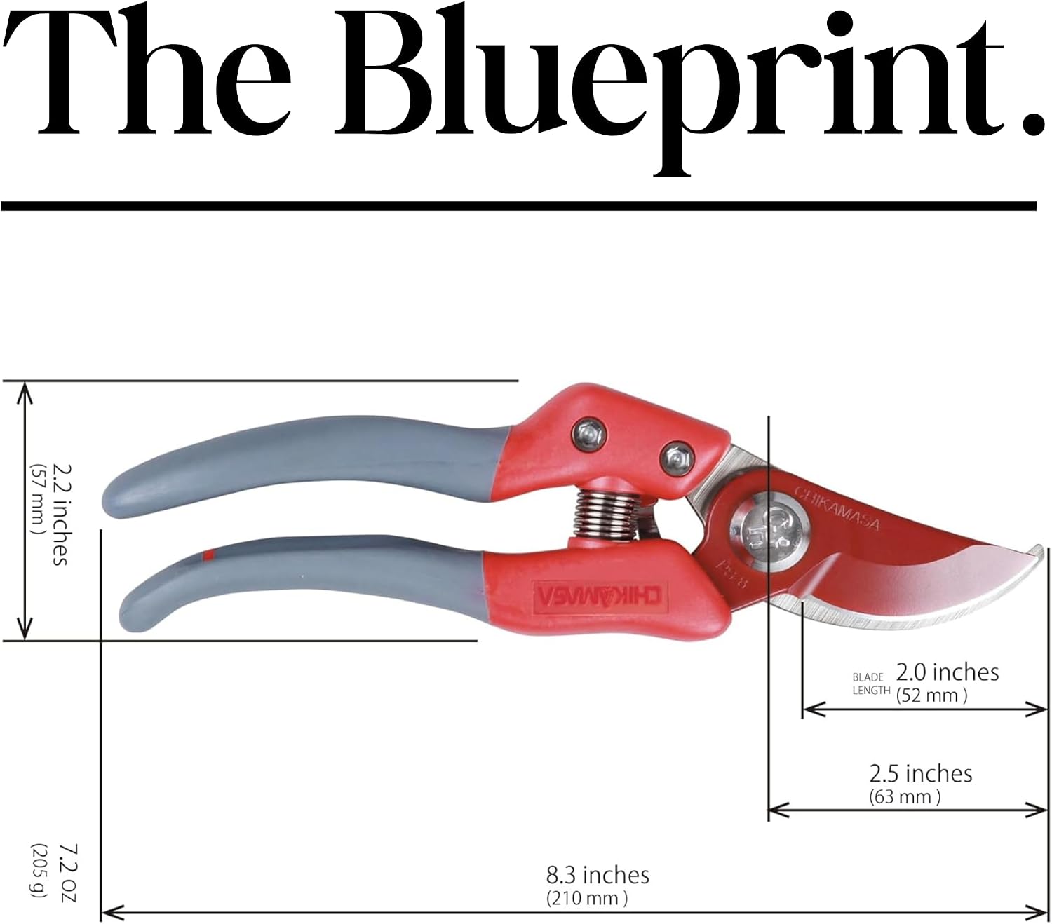 CHIKAMASA PS-8PLUS-R Professional pruning shears for horticulture and flowers with anti-rotation function for lock nut