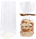 Gusseted Flat Bottom Cellophane Bags 5x3x12 In 50Pcs