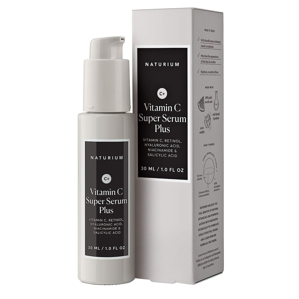 Vitamin C Super Serum Plus, Smoothing Face Care, plus Retinol, Hyaluronic Acid, Niacinamide & Salicylic Acid, 1 oz
