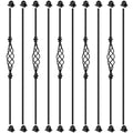 10 Pack Wrought Iron Balusters, 44" Decorative Stair Deck Railings