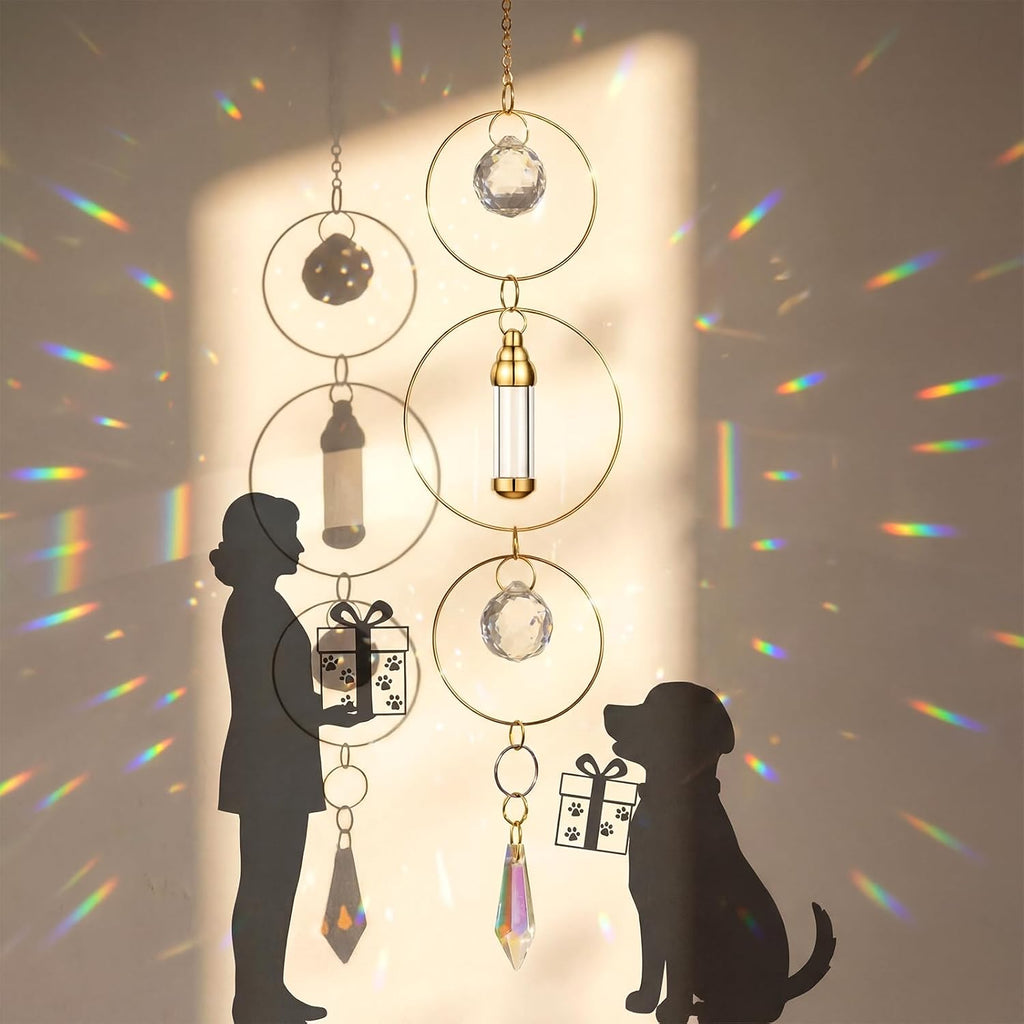Pet Memorial Urn Suncatcher Dog Cat Memorial Gifts,Ring