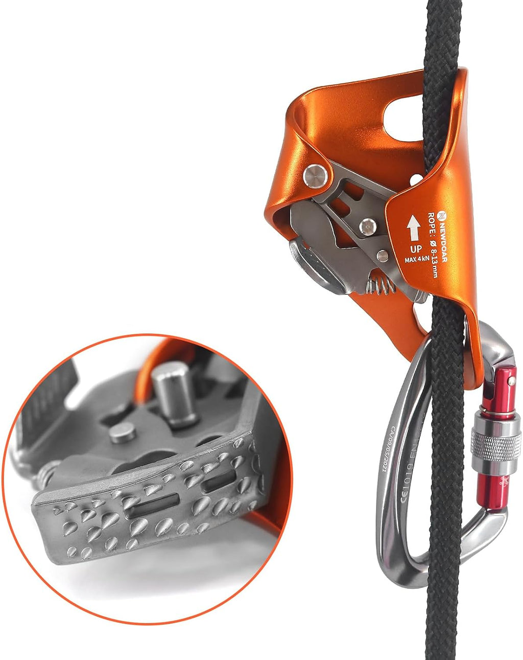 Rock Climbing Chest Ascender Abdominal for Vertical Rope Climbing CE Certified Rope Clamp for 8~13MM Rope
