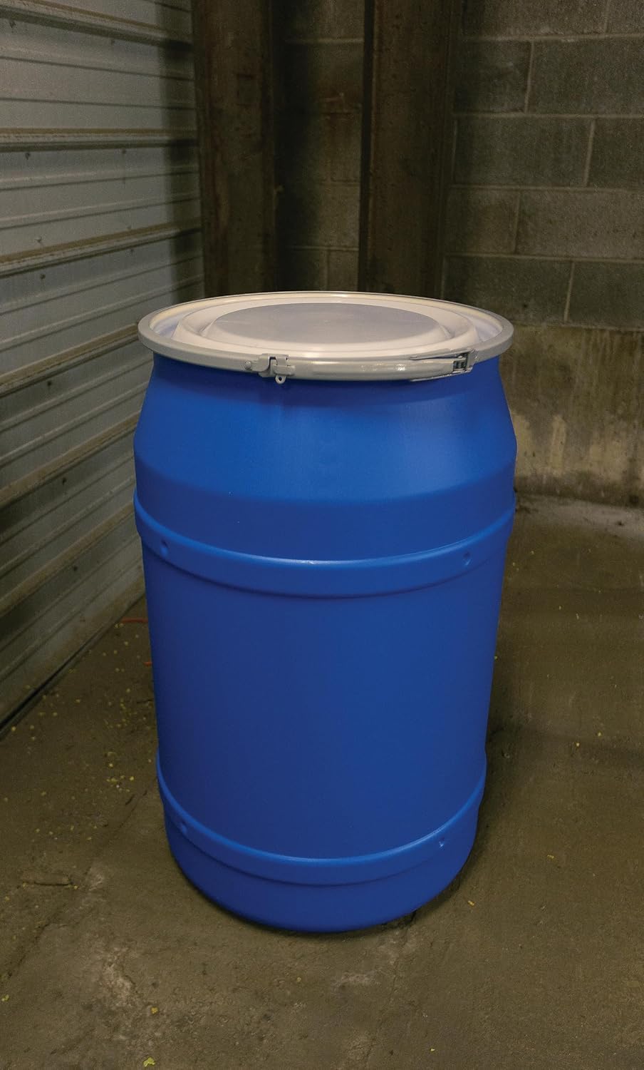55-Gallon Open Head Water Storage Barrel, BPA Free, Emergency Water Supply - Eco Friendly - Lever-Lock Lid - Made in