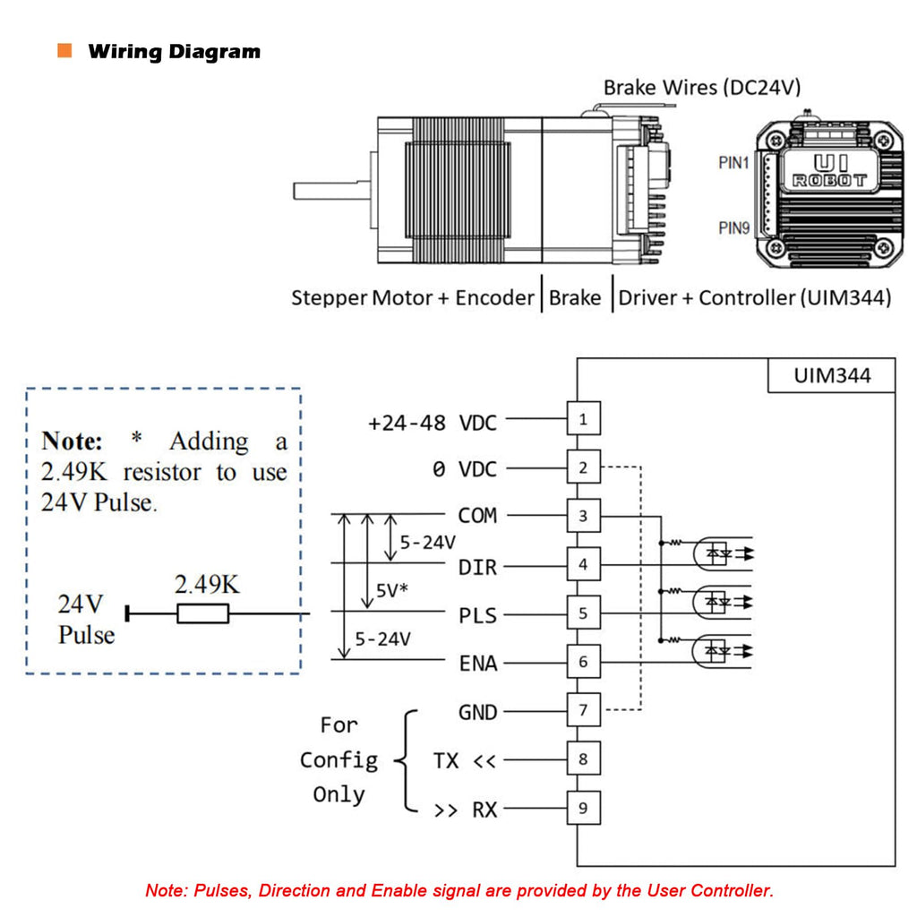 NEMA17 Integrated Closed Loop Stepper Motor,Pulse-Direction Control,Brake