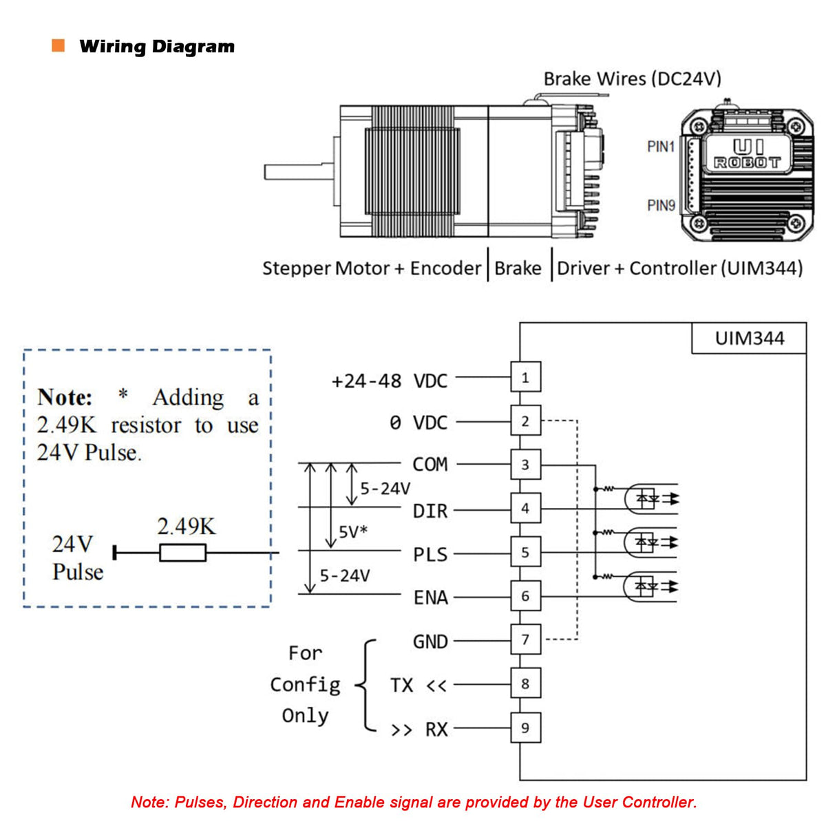 NEMA17 Integrated Closed Loop Stepper Motor,Pulse-Direction Control,Brake