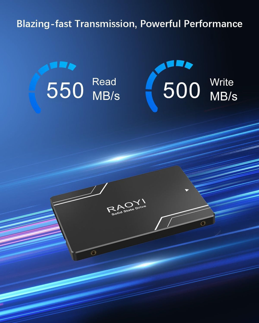 2TB Internal SSD SATA III 6Gb/s 2.5” Solid State Drive 3D NAND Flash Advanced SSD Hard Drive Up to 550MB/s SATA 3 SSD