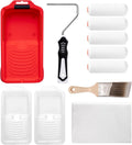 11-Piece Foam Paint Roller Kit, 4-Inch Roller with Ergonomic Handle, Magnetic Paint Tray & Liners, High-Density Foam