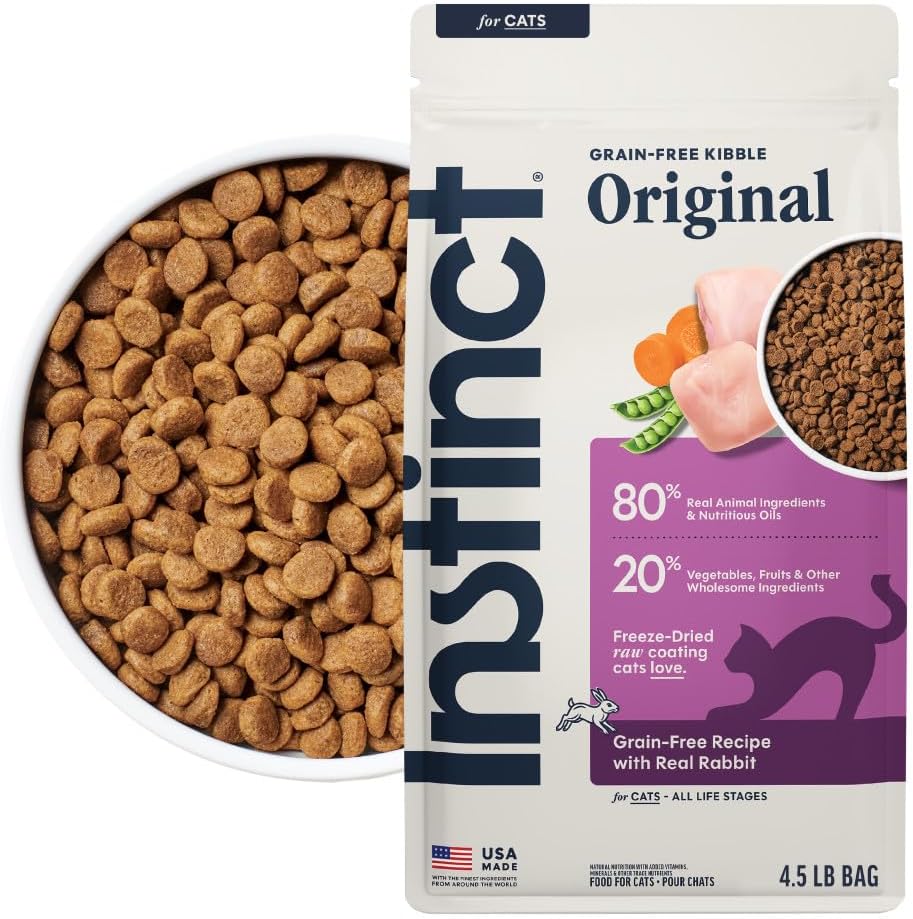 Original Dry Cat Food, Raw Coated Kibble, Real Rabbit, 4.5 lb. Bag