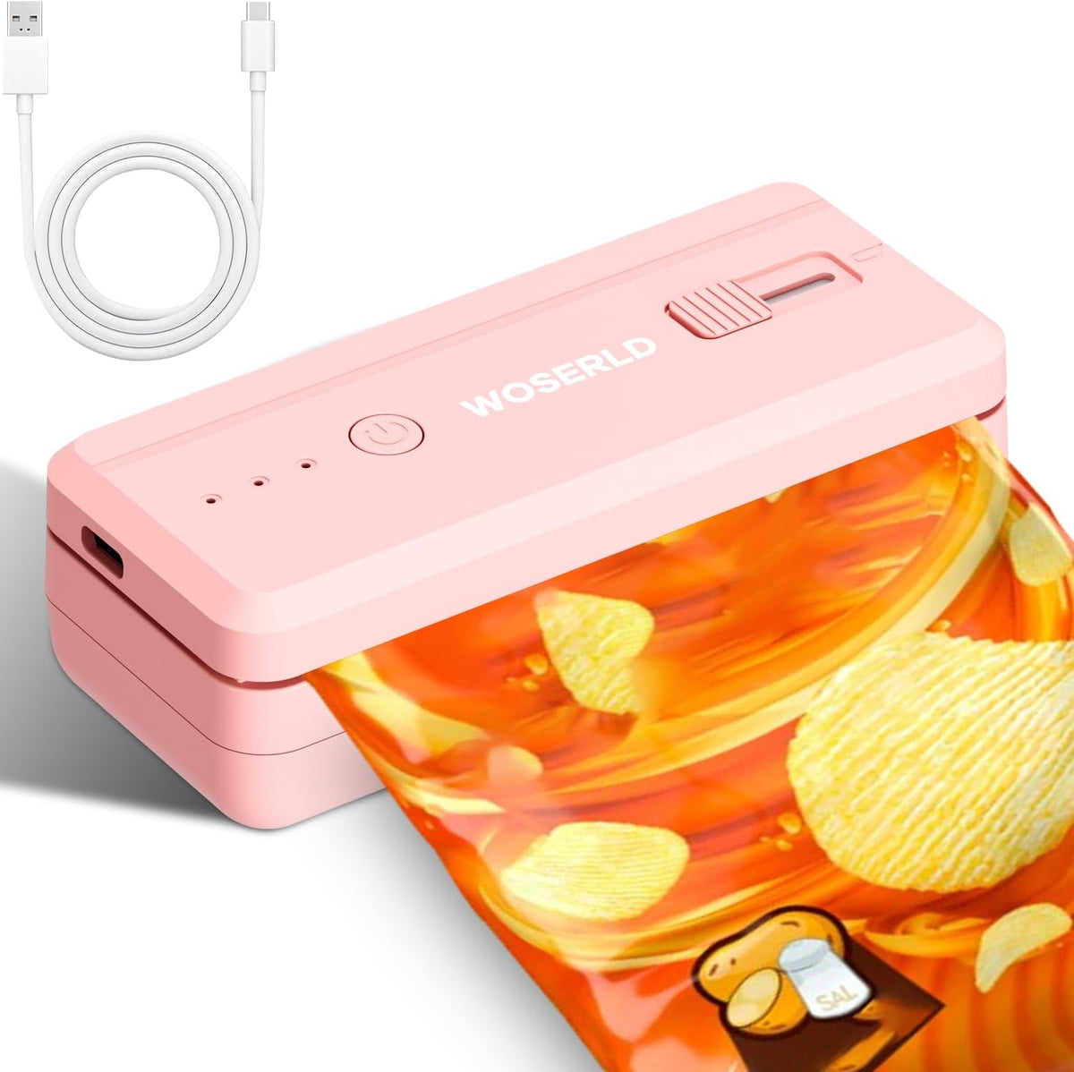Mini Bag Sealer Rechargeable Plastic Bag Sealer with Magnet &Cutter