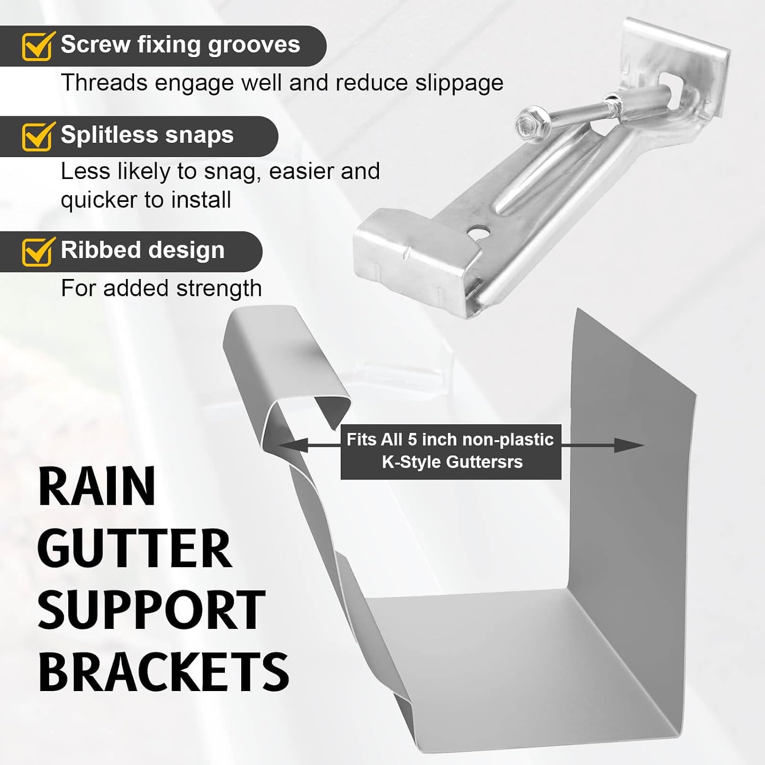 5 inch Gutter Hanger for K Style Aluminum Gutters, 20 Pcs