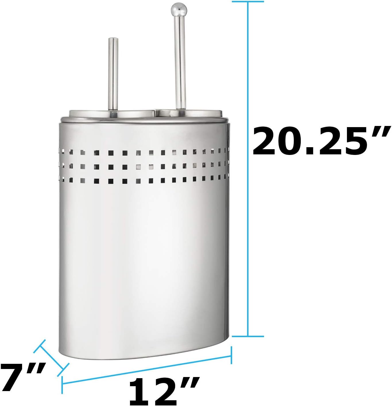 Toilet Brush and Plunger Set with Holder, Modern Chrome Bathroom Accessories Toilet Plunger and Toilet Bowl Brush Combo