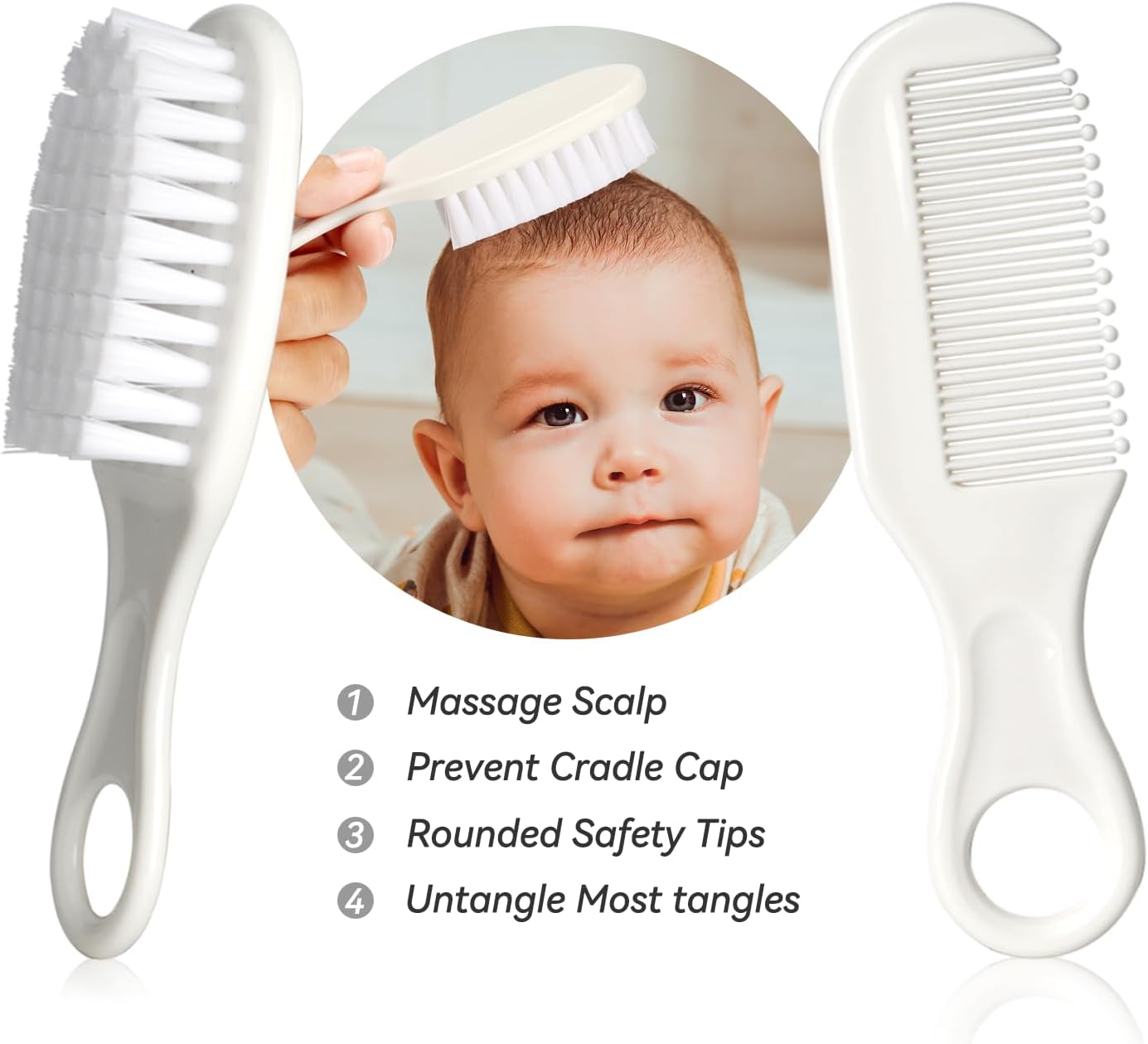 Baby Grooming Kit, Infant Safety Care Set with Hair Brush Comb Nail Clipper Nasal Aspirator,Baby Essentials Kit for