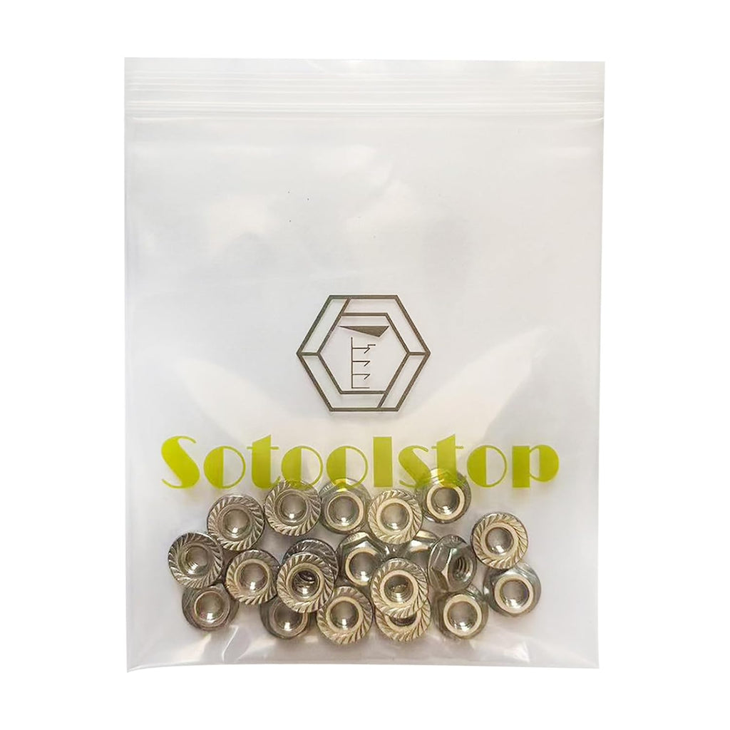5/16"-18 Flange Nuts, 304 Stainless Steel Serrated Flange Hex Lock Nuts, 20Pcs-Pack