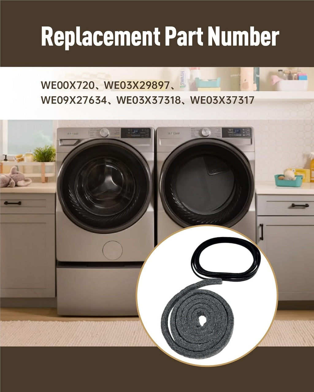 WE00X720 Dryer Slid Kit Fit for GE, Replace WE03X37317 WE03X37318