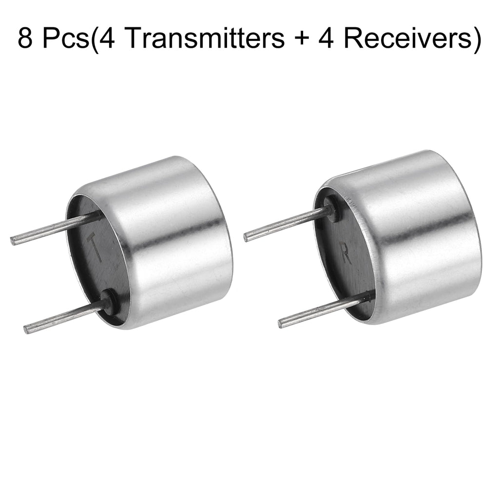 MECCANIXITY 8Pcs Ultrasonic Module 4 Transmitters + 4 Receivers Silver