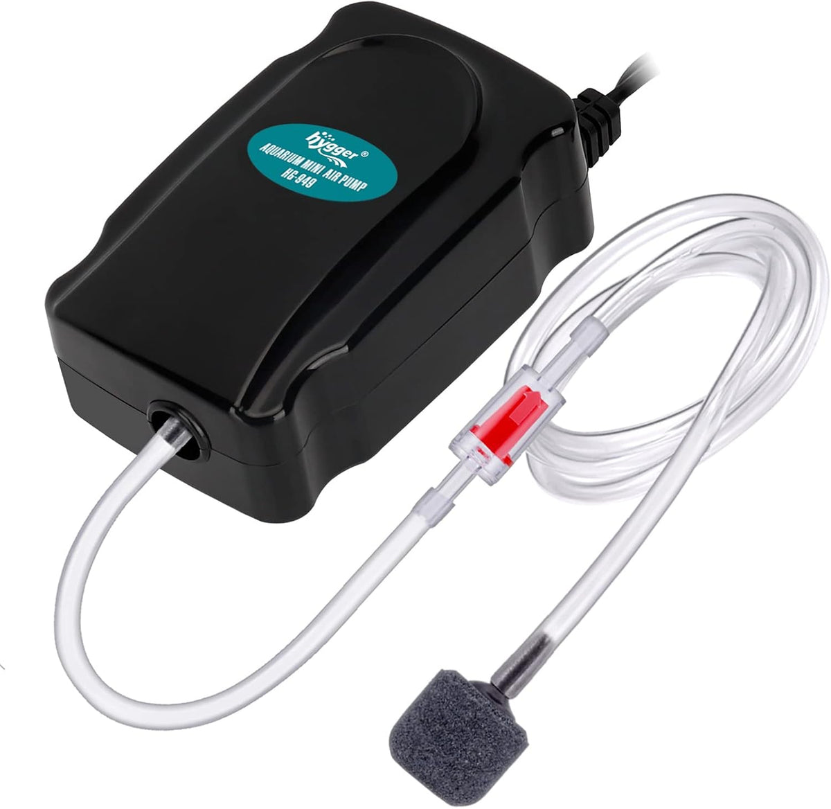 Mini Aquarium Air Pump Kit Small Fish Tank Air Pump 1W for 2-20 Gallon Fish Bowl with Air Tube Air Bubbler Stone