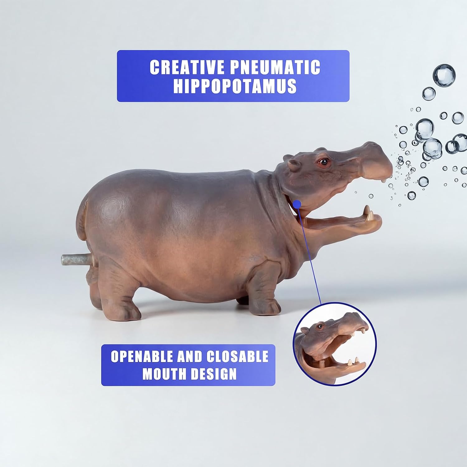 Fish Tank Bubbler Decorations, Creative Hippo Aquarium Bubbler Decorations, Aquarium Bubbler Stone, Aquarium Resin