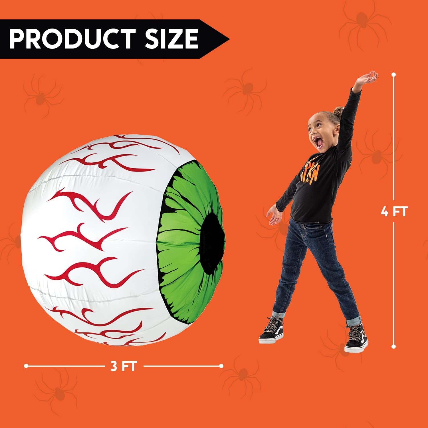 2 Pack Halloween Inflatables Large Set of Eyes Decoration Blow Ups Green Eyes for Yard 3 Ft Inflatable Halloween