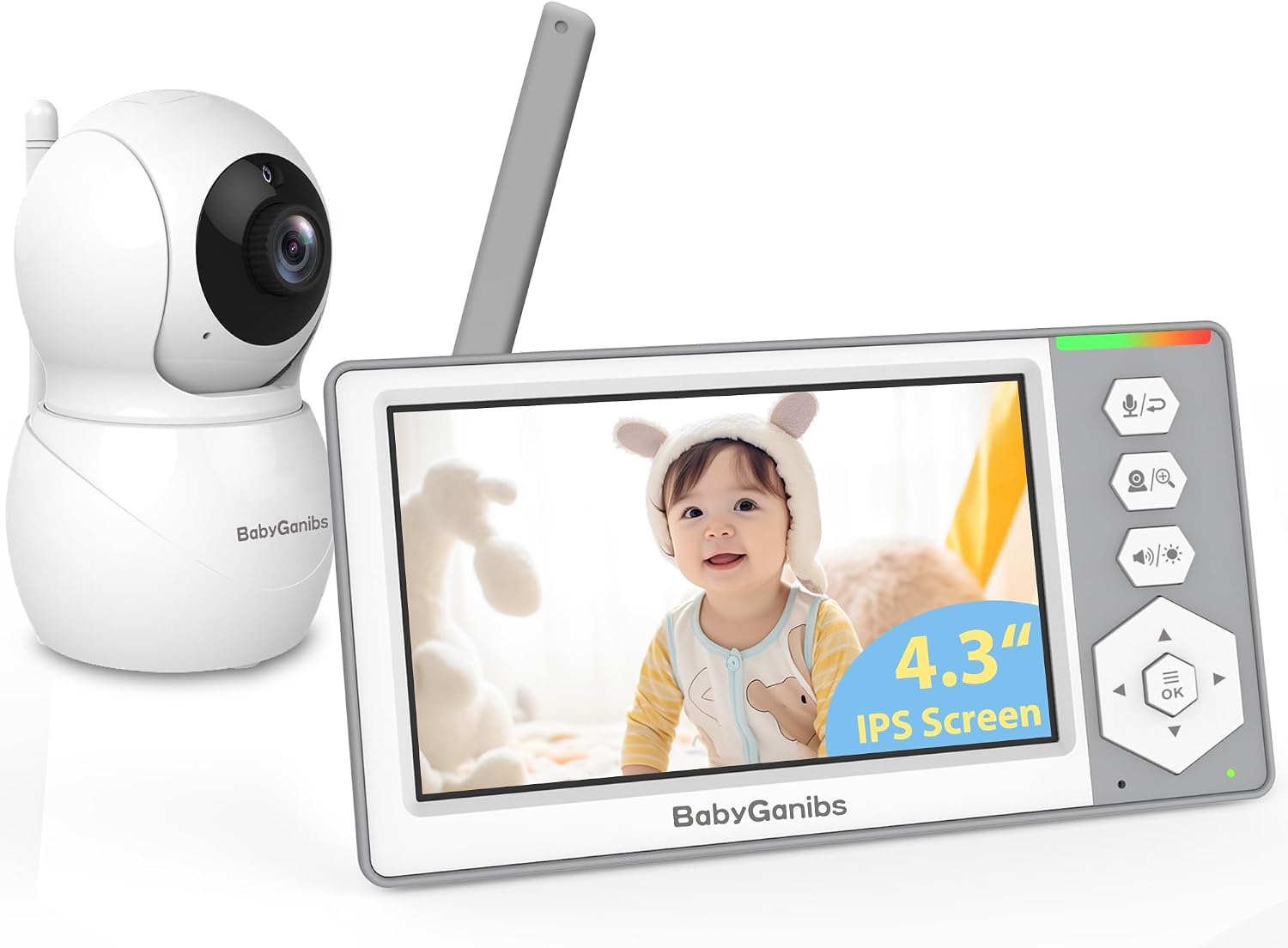 Baby Monitor with Camera and Audio, 4.3'' Video Baby Monitor with 1000ft Long Range and 30-Hour Battery, No