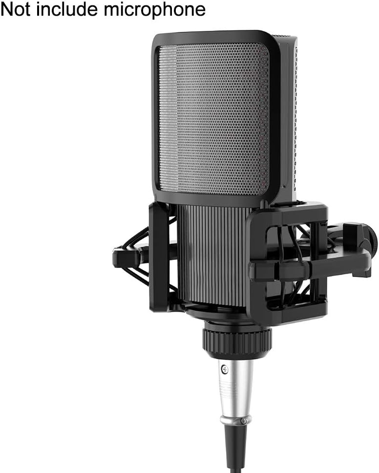 Universal Microphone Shock Mount, Anti Vibration Shock Mount with Filter Screen for Microphones Diameter 21-62mm