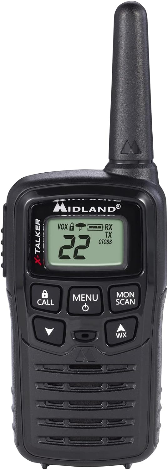 T10 X-Talker FRS Walkie Talkie, Black, 2 Pack | License Free, Up to 20 Mile Radius, 22 Channels, 38 Privacy Codes