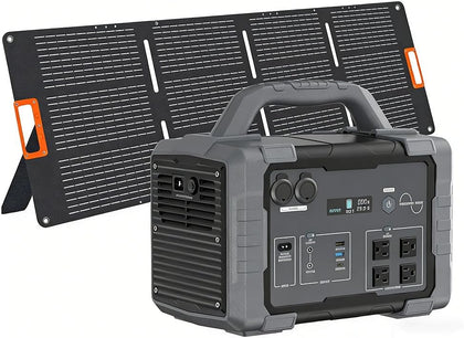 Solar Generator 1800W (3600W Surge) with 200W Solar Panel, 1024Wh LiFePO4 Portable Power Station Kit, 1.5H AC Fast