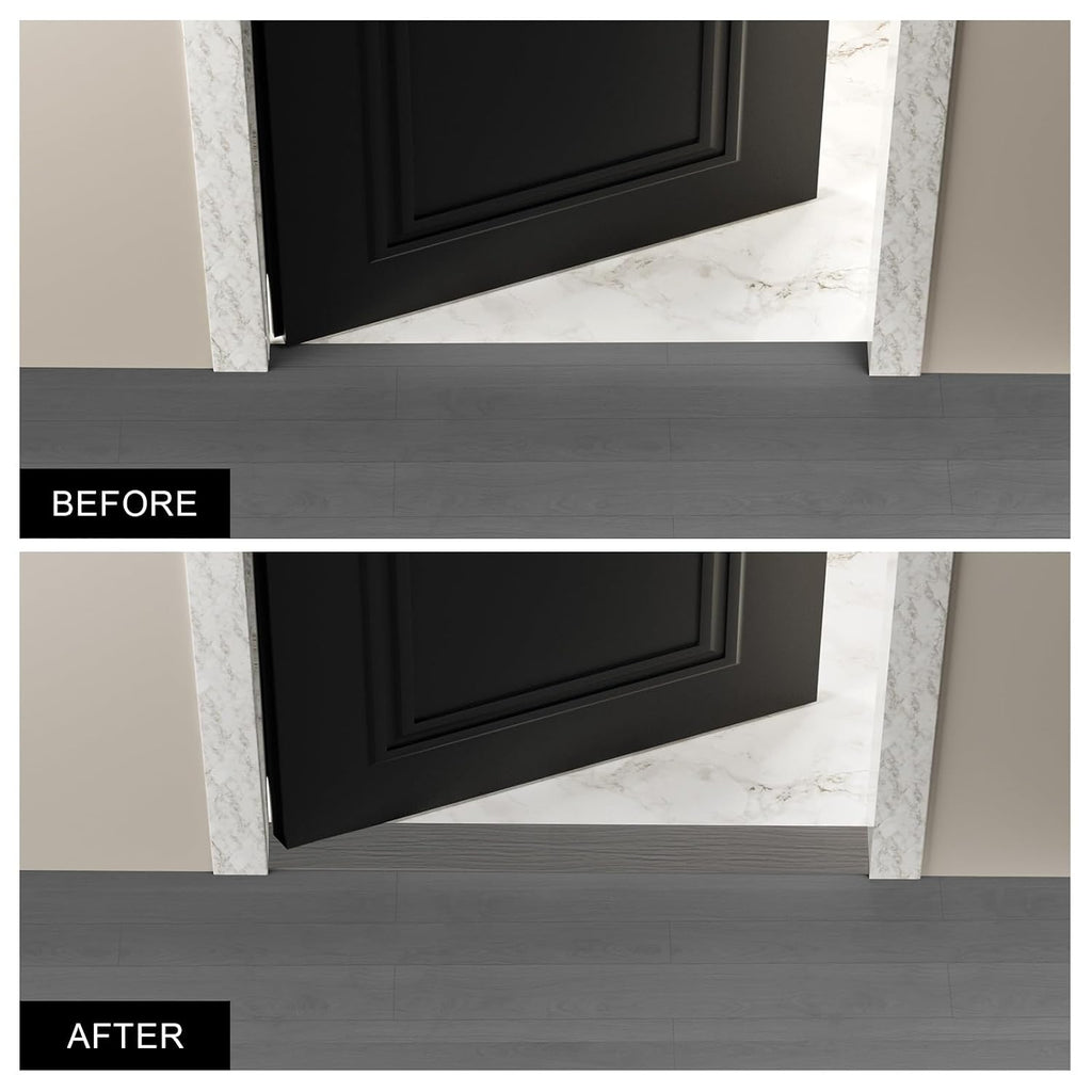 Floor Transition Strip for Carpet to Tile, Grey Wood, 4' x 1.57"