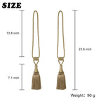 2 Pack Tassel Curtain Tiebacks Handmade Holdbacks (Gold)