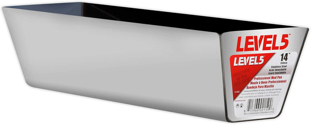 Drywall Finishing Hand Tool Kit | 5, 6 Inch Joint Knives, 10, 12 Inch Taping Knives, 14 Inch Mud Pan | Stainless