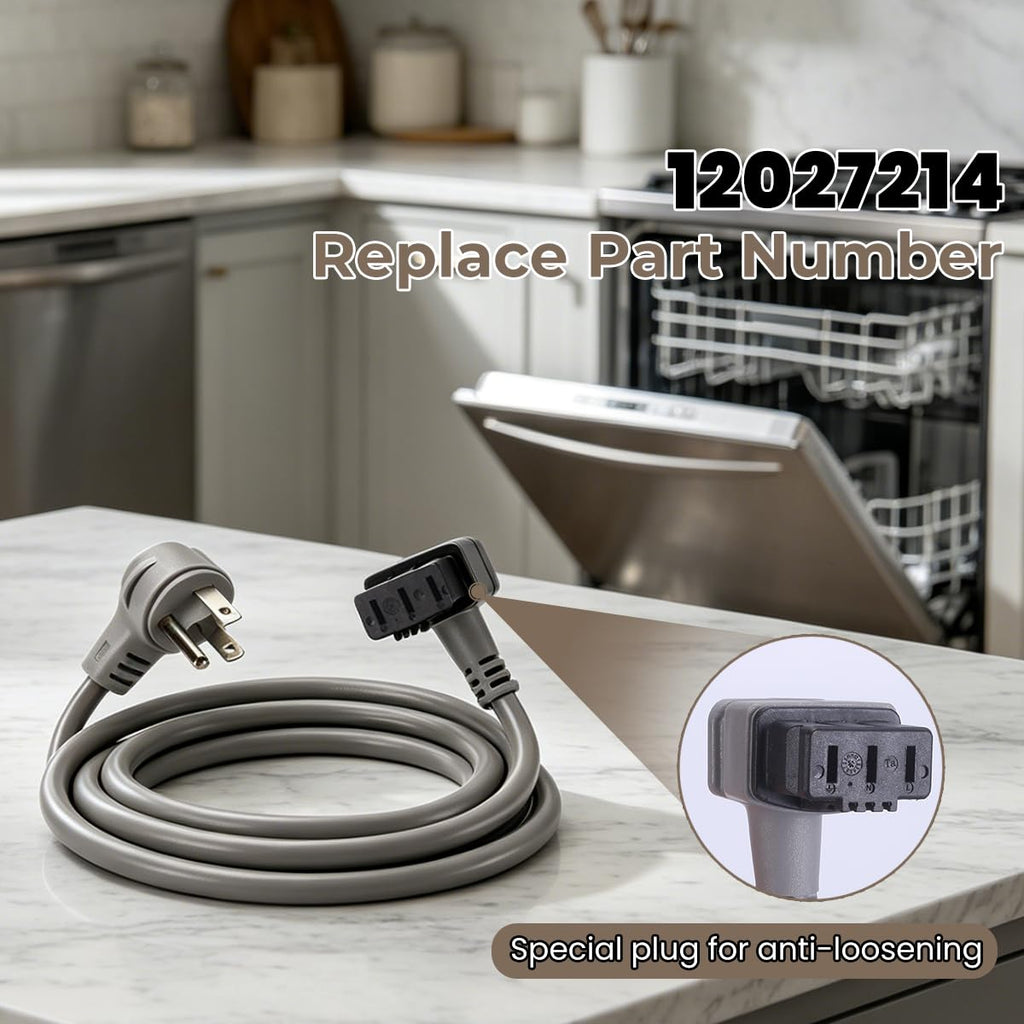 Dishwasher Power Cord & Junction Box Kit Replace for Bosch Model 12027214