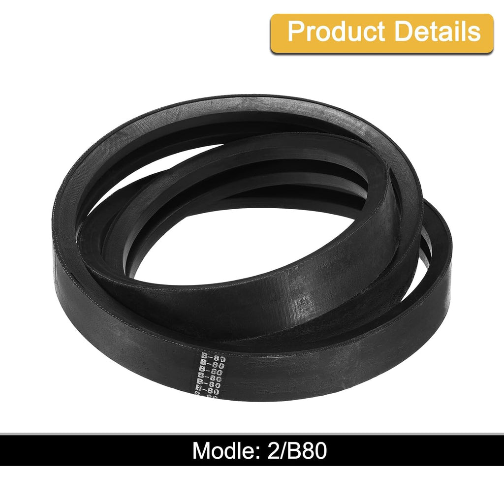 uxcell 2/B80 Classic Wrapped 2 Banded 83" Outer Circ B Profile V-Belt