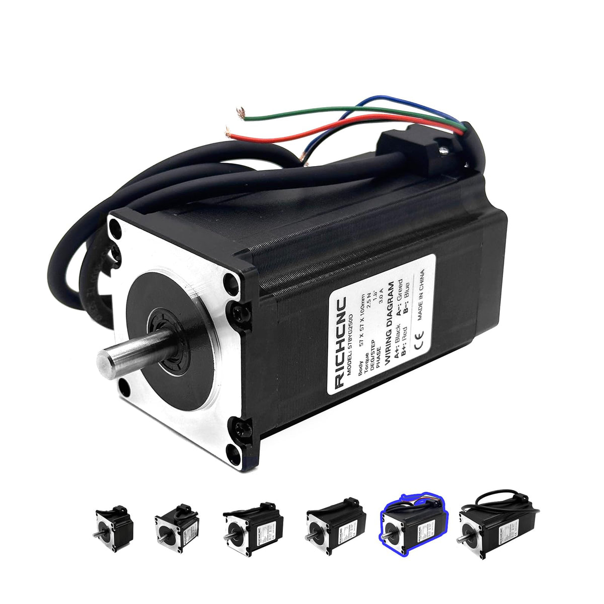 RICHCNC Nema 23 High Torque CNC Stepper Motor 353oz.in/2.5Nm Bipolar 4.0A CNC Mill Lathe Router 57x57x100m