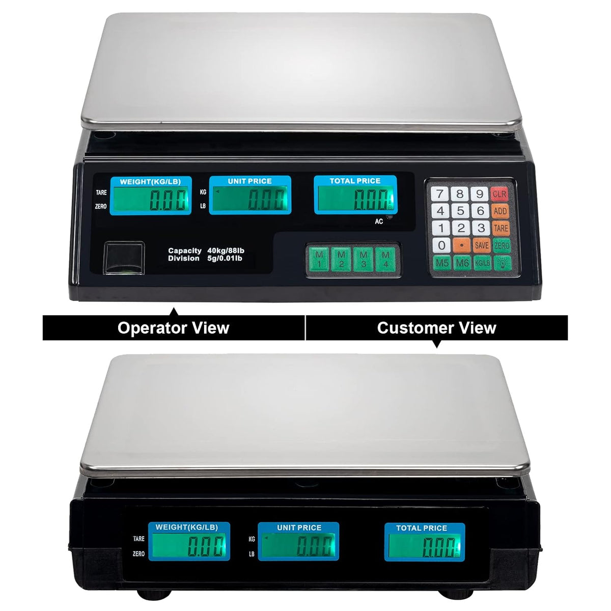 Price Computing Scale 40kg/5g Counting Scale Deli Scale Digital Pricing Weighing Scale Precise Market Scales kg/g/lb