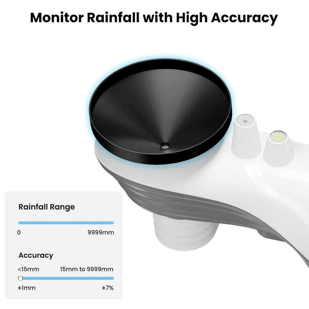 Wireless Weather Station with Rain Gauge & Wind Speed, Indoor Outdoor Thermometer, Humidity, Weather Forecast, Moon
