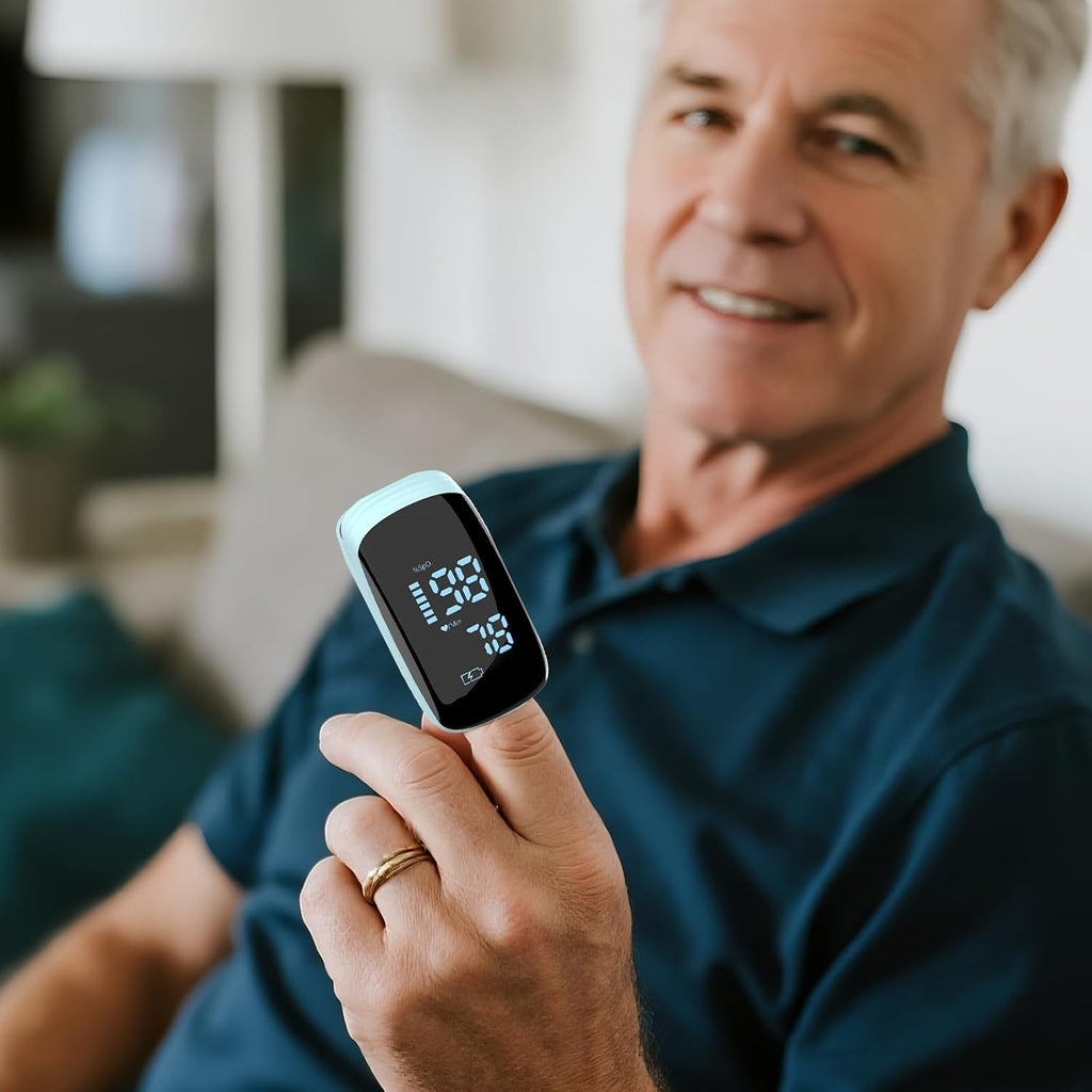 Fingertip Pulse Oximeter, Portable Rechargeable Oximeter Instant SpO2 & Accurate Heart Rate Reading for Adults